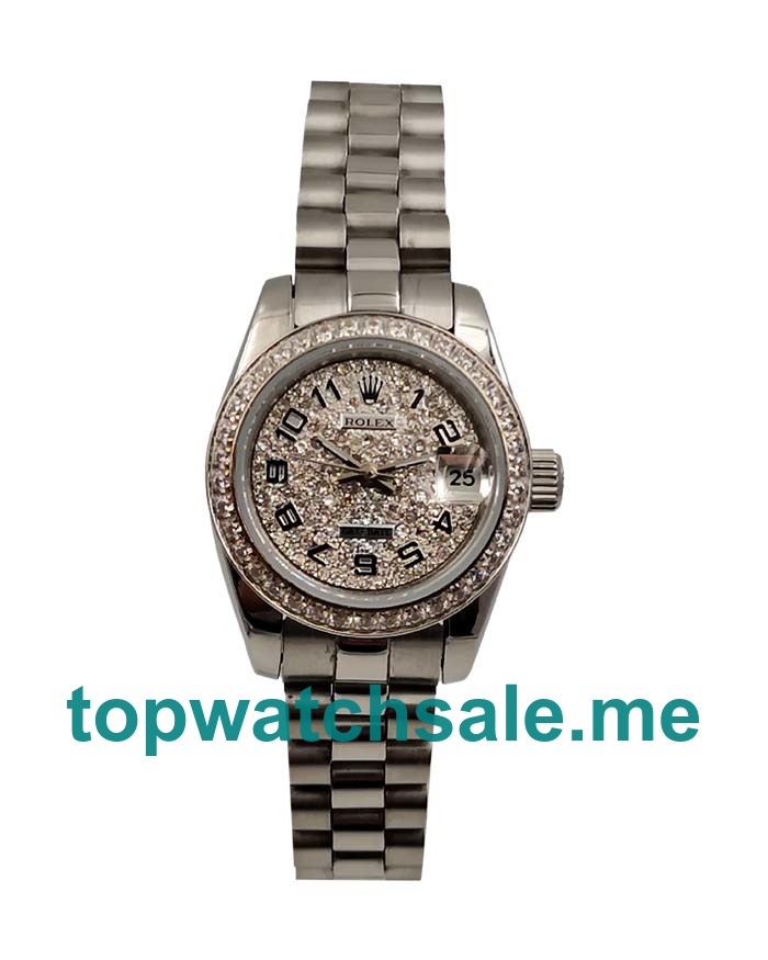 UK Best Quality Rolex Lady-Datejust 79174 Replica Watches With Diamonds Dials For Women