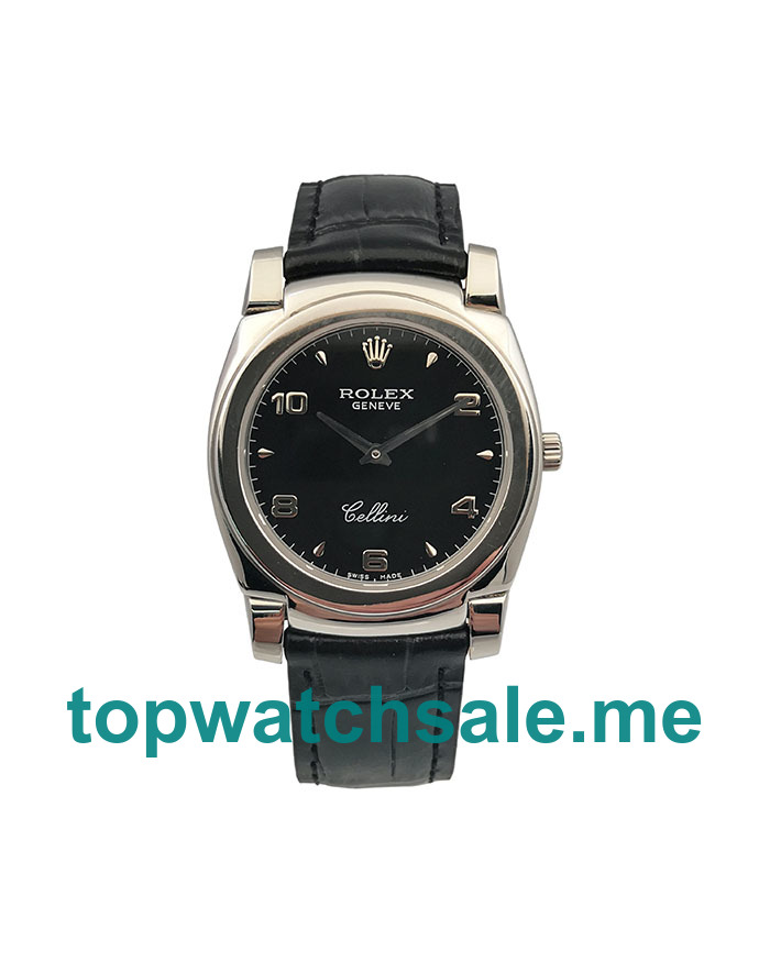 UK Swiss Made 35 MM Rolex Cellini 5330 Replica Watches With Black Dials For Men