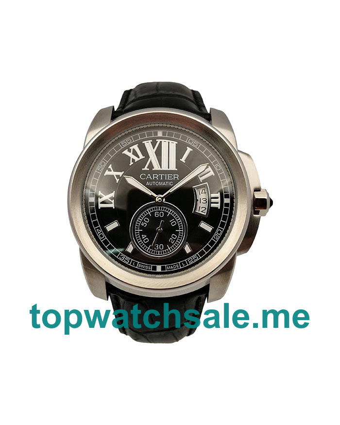 UK High Quality Cartier Calibre De Cartier W7100041 Replica Watches With Black Dials For Sale
