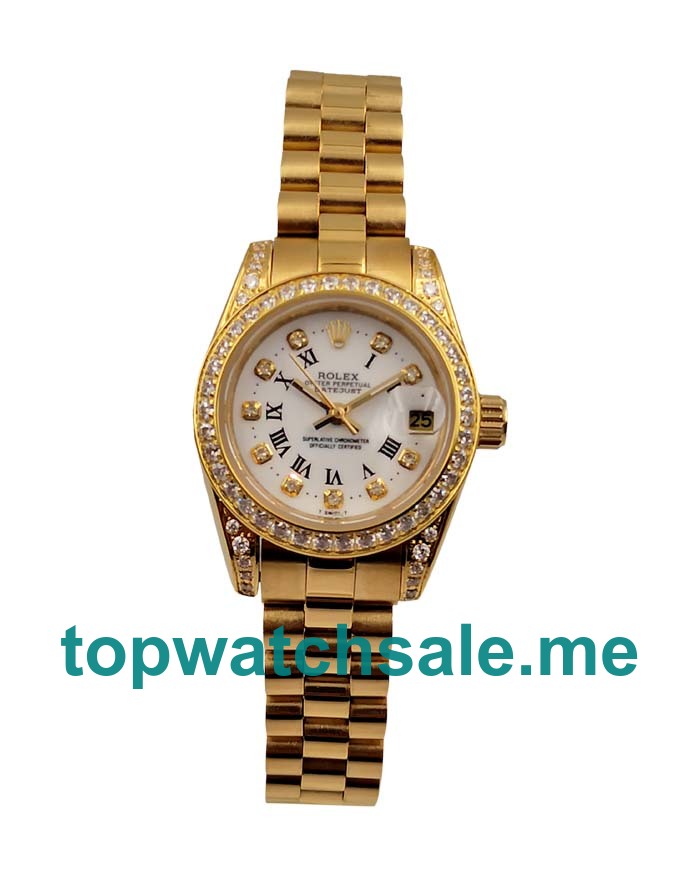 Best Quality Rolex Lady-Datejust 179138 Replica Watches With White Dials For Sale