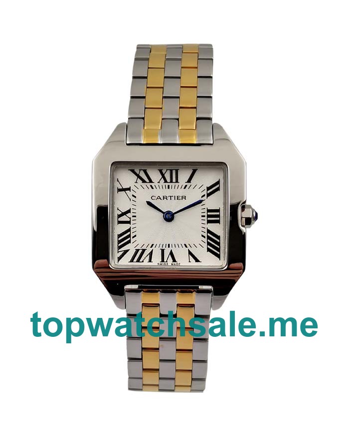 UK High End Cartier Santos W25066Z6 Replica Watches With White Dials For Men