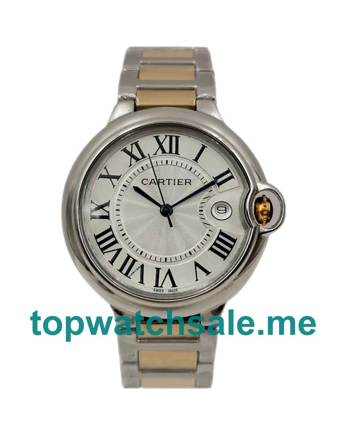 UK AAA Quality Cartier Ballon Bleu W69009Z3 Replica Watches With Silver Dials For Sale