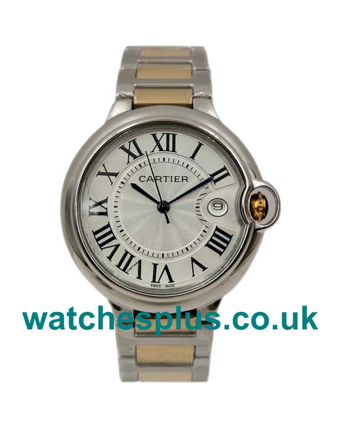 UK AAA Quality Cartier Ballon Bleu W69009Z3 Replica Watches With Silver Dials For Sale