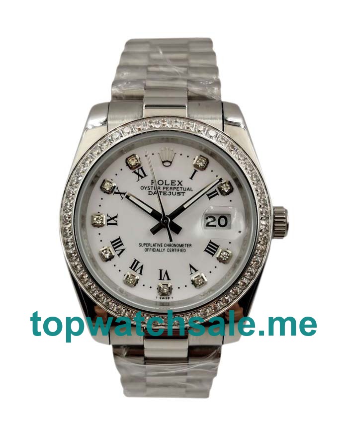 UK Best Quality Rolex Datejust 116244 Replica Watches With White Dials For Women