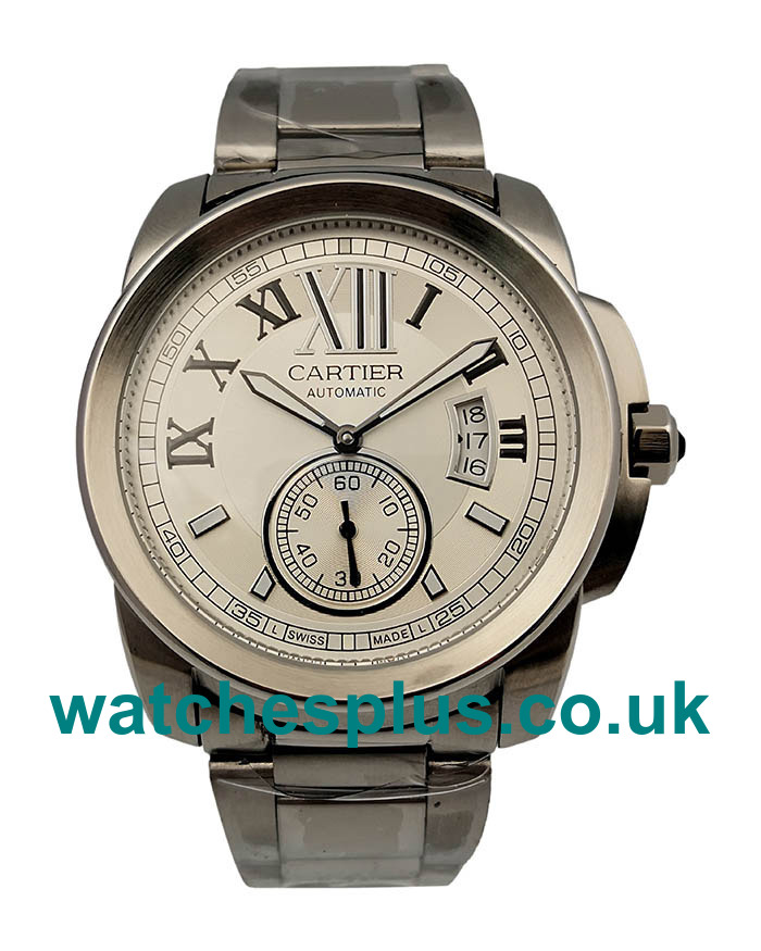 UK Swiss Made Replica Calibre De Cartier W7100015 With Silver Dials And Steel Cases For Men