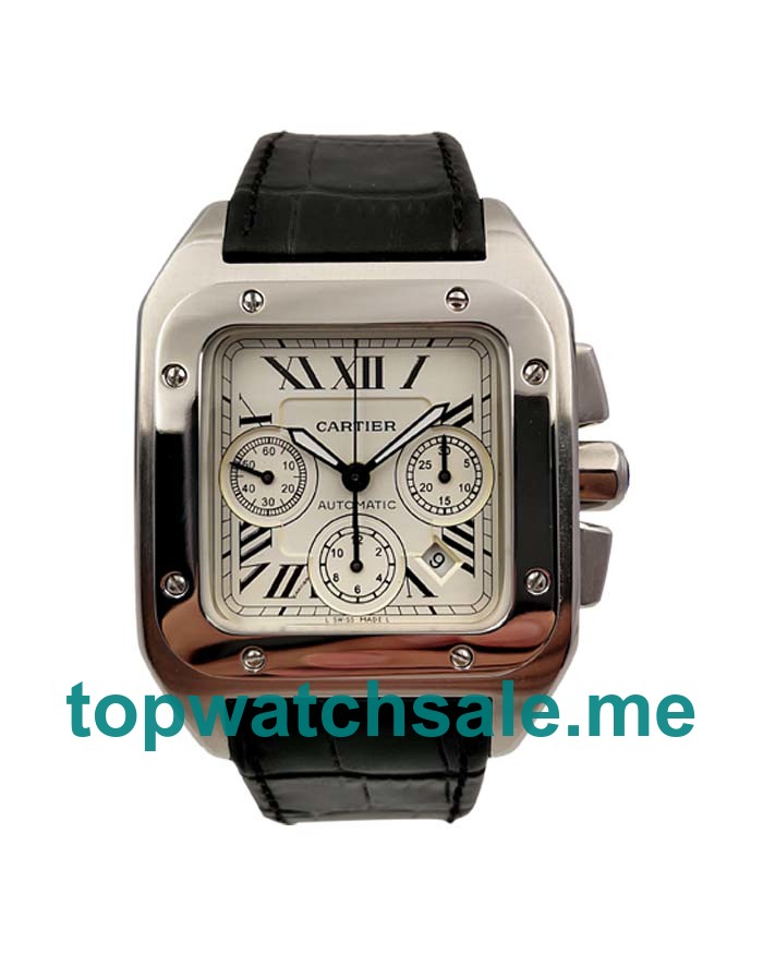 UK Cheap Cartier Santos 100 W20090X8 Replica Watches With Silver Dials Online