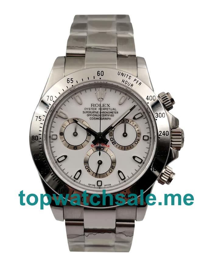 UK Swiss Made Rolex Daytona 116520 Replica Watches With White Dials Men Replica Watches