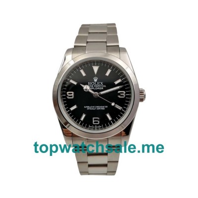 UK Best Quality Rolex Explorer 114270 Replica Watches With Black Dials For Men