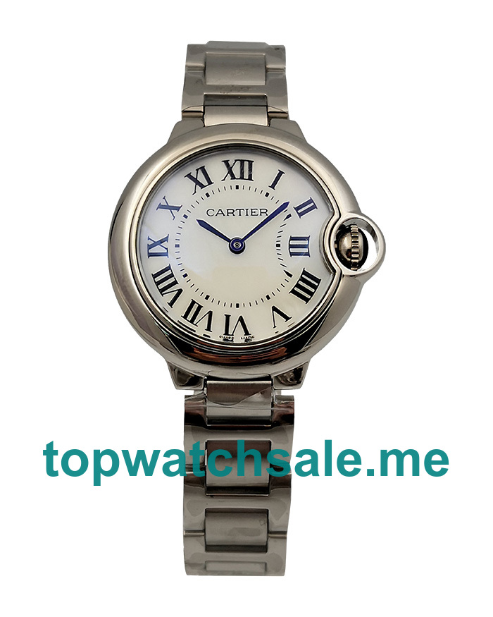 UK Perfect Fake Ballon Bleu De Cartier WSBB0045 With White Dials And Steel Cases For Sale