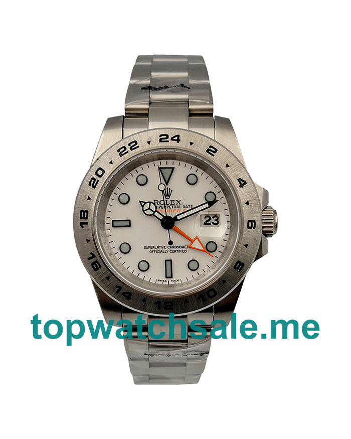 UK Best Quality Rolex Explorer II 216570 Replica Watches With White Dials For Men