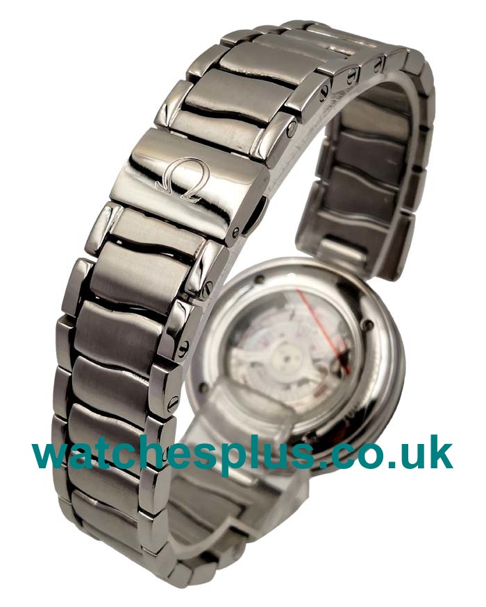 UK Top Swiss Fake Omega De Ville Ladymatic 425.35.34.20.55.001 With White Mother-Of-Pearl Dials For Women