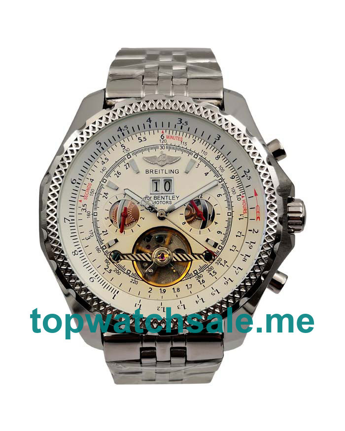 Swiss Made Breitling Bentley Mulliner Tourbillon Fake Watches With White Dials For Sale