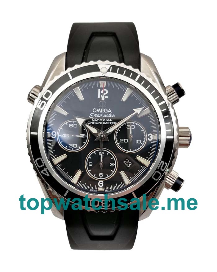 UK Swiss Made Fake Omega Seamaster Planet Ocean Chrono 2210.52.00 With Black Dials Steel Cases For Sale