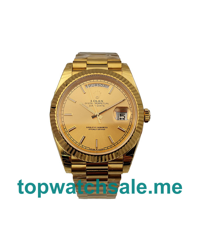 UK High Quality Replica Rolex Day-Date 228238 With Champagne Dials And Gold Cases Online