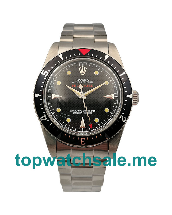 UK Best Quality Rolex Milgauss Ref.6541 Replica Watches With Black Dials For Men