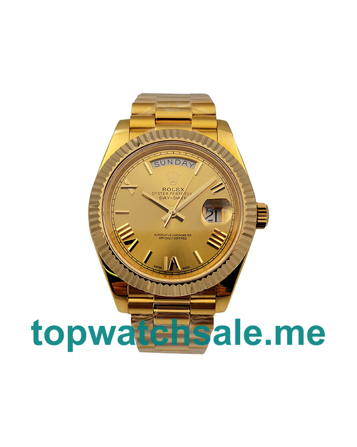 UK AAA Quality Replica Rolex Day-Date 228238 With Champagne Dials And Gold Cases For Sale