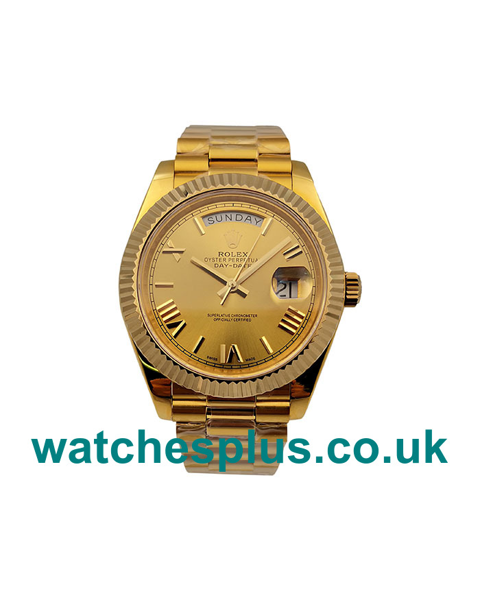 UK AAA Quality Replica Rolex Day-Date 228238 With Champagne Dials And Gold Cases For Sale