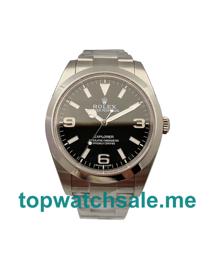 UK AAA Quality Rolex Explorer 214270 Replica Watches With Black Dials And Steel Cases For Sale