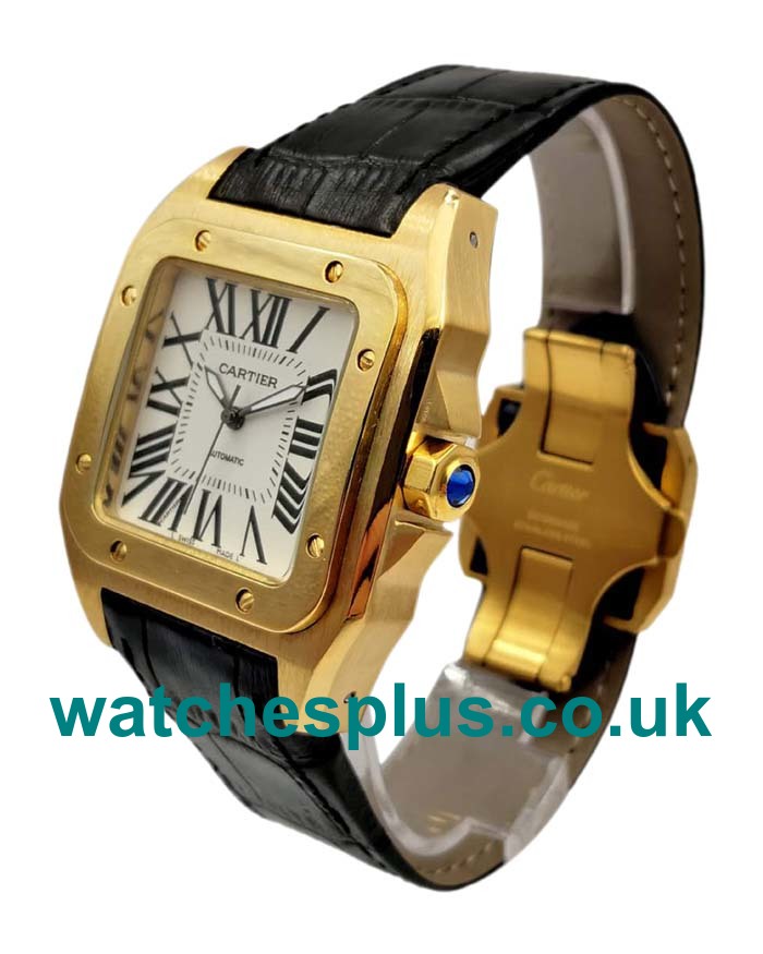 UK Perfect Cartier Santos 100 W20112Y1 Replica Watches With White Dials For Men