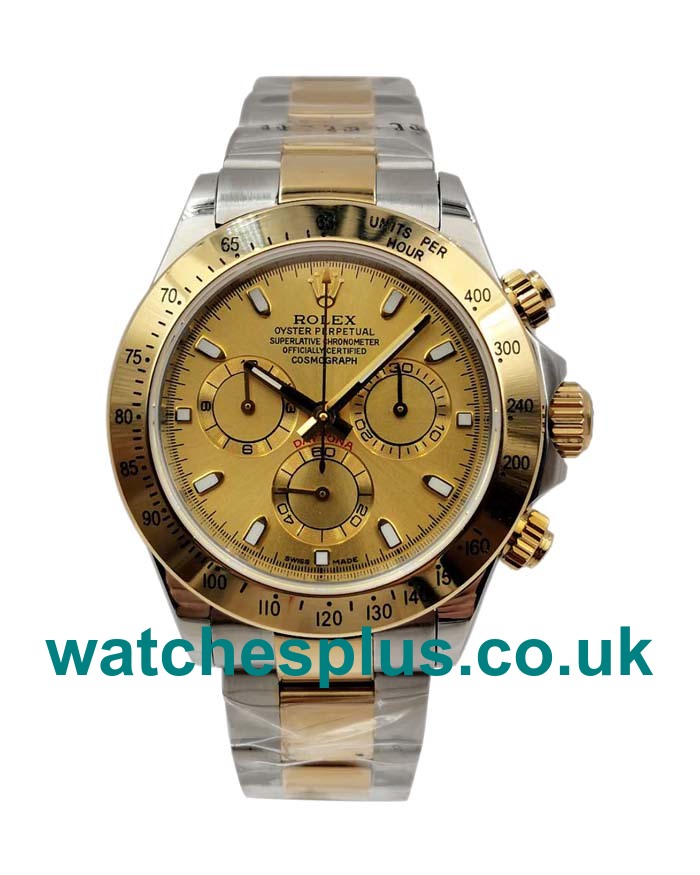 UK Cheap Rolex Daytona 116523 Replica Watches With Champagne Dials For Sale