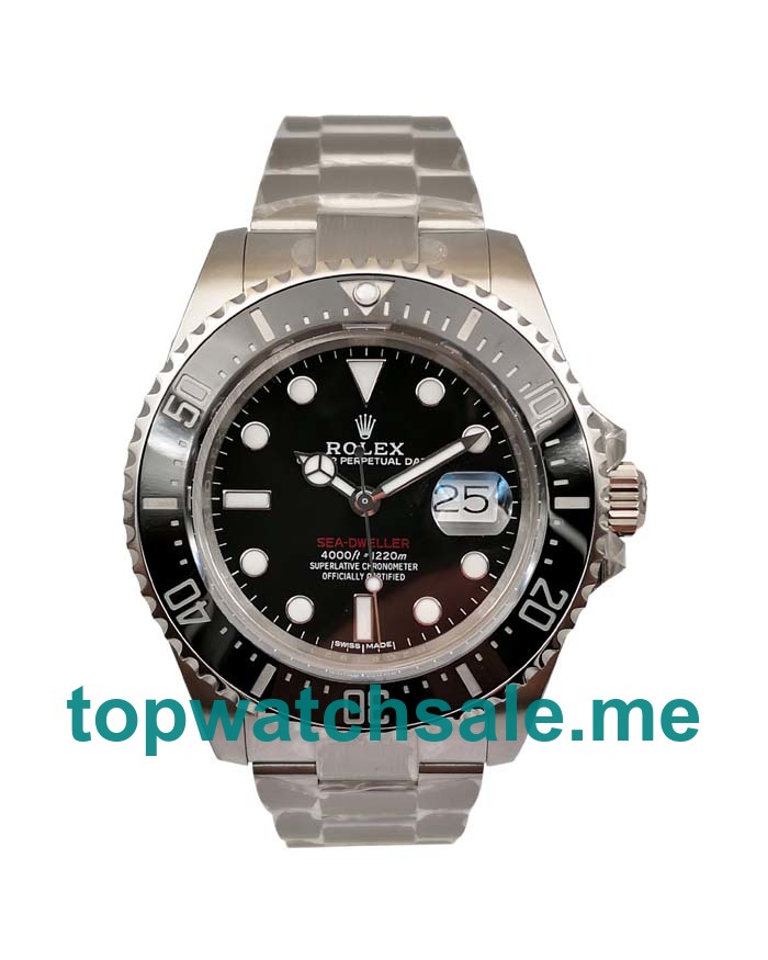 UK Best 1:1 Rolex Sea-Dweller 126600 Replica Watches With Black Dials For Men