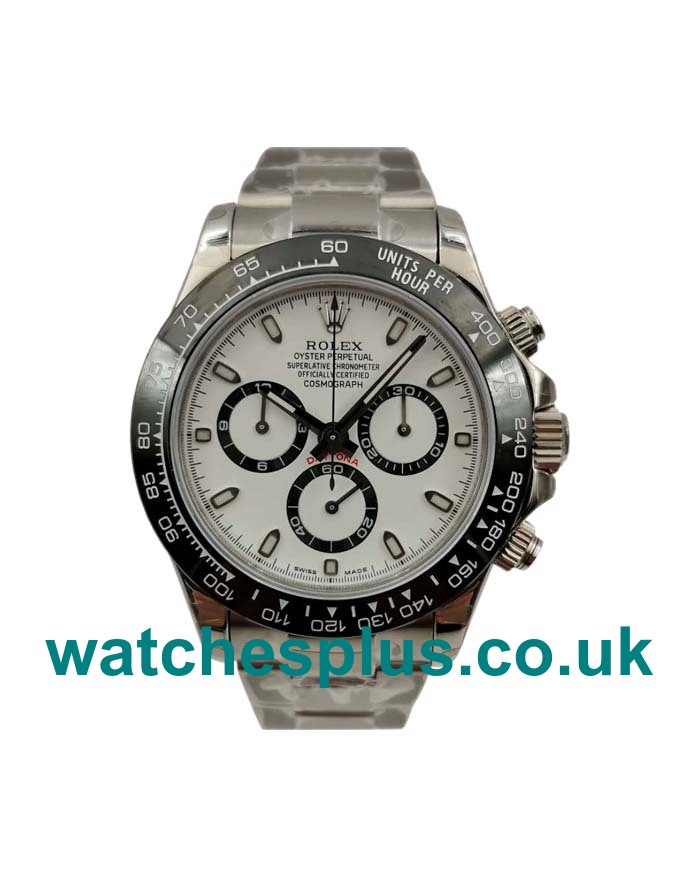 UK Best Quality Replica Rolex Daytona 116500 With White Dials And Swiss Movements For Sale