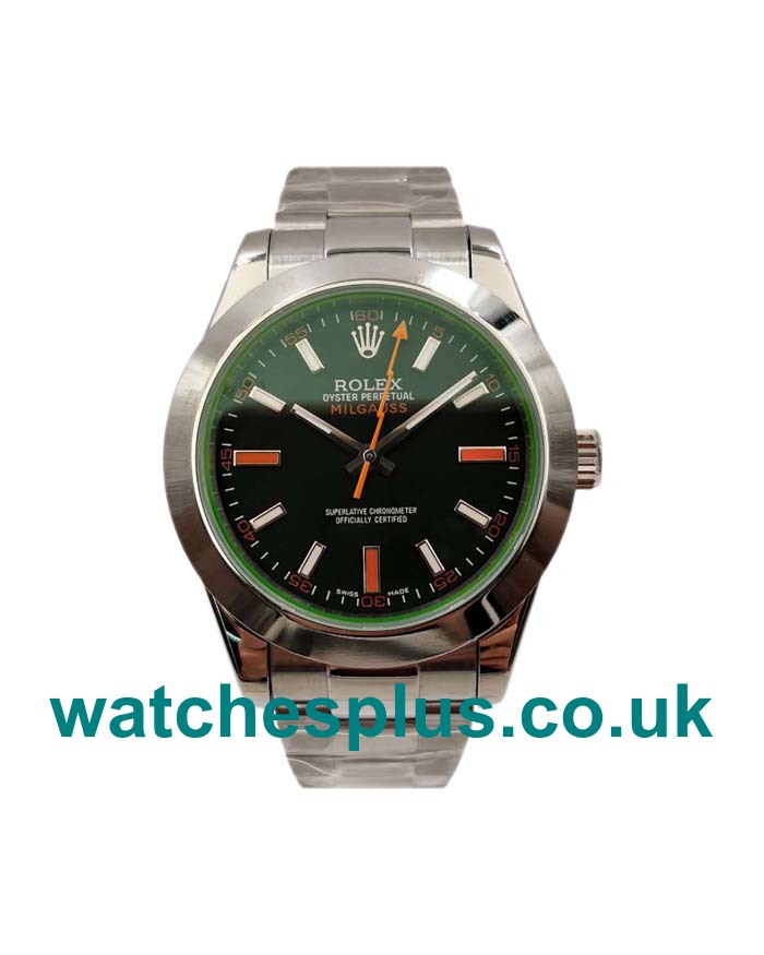 UK Best 1:1 Replica Rolex Milgauss 116400 GV With Black Dials And Steel Cases For Sale