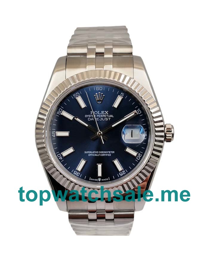 UK Best Quality 41 MM Rolex Datejust 126334 Replica Watches With Blue Dials And Steel Cases Online