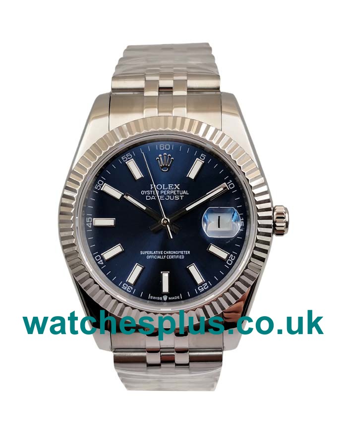 UK Best Quality 41 MM Rolex Datejust 126334 Replica Watches With Blue Dials And Steel Cases Online