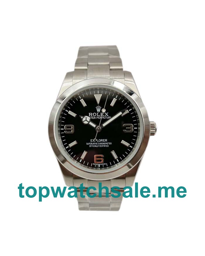 UK Swiss Made Rolex Explorer 214270 Replica Watches With Black Dials For Men