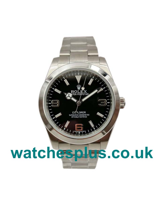 UK Swiss Made Rolex Explorer 214270 Replica Watches With Black Dials For Men