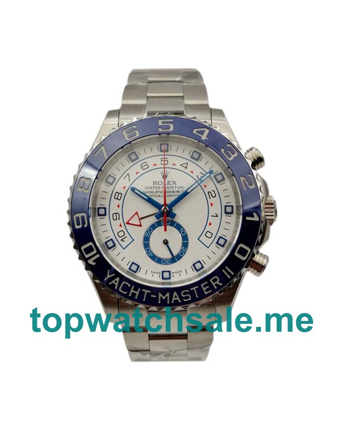UK Best Quality Rolex Yacht-Master II 116680 Replica Watches With White Dials For Men