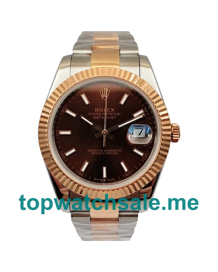 UK Best 1:1 Chocolate Dials Replica Rolex Datejust 126331 With Rose Gold & Steel Cases For Sale
