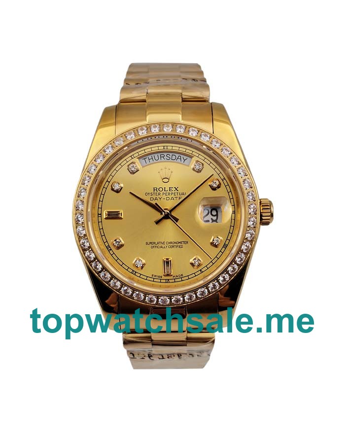 UK Cheap Rolex Day-Date 118348 Replica Watches With Champagne Dials For Sale