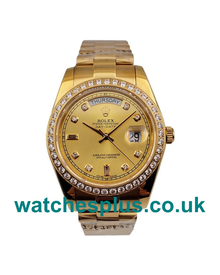 UK Cheap Rolex Day-Date 118348 Replica Watches With Champagne Dials For Sale