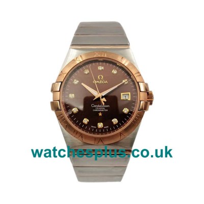 UK Perfect Replica Omega Constellation 123.20.35.20.63.001 With Brown Dials Steel & Rose Gold Cases Online