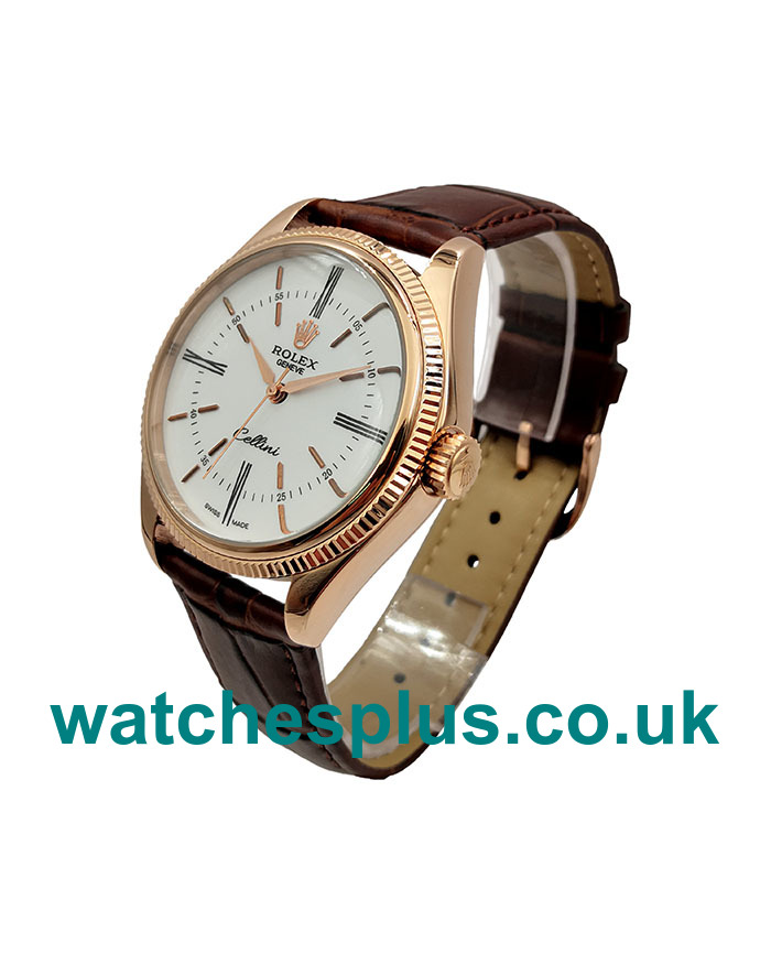 UK Best Quality Replica Rolex Cellini 50505 With Silver Dials And Rose Gold Cases For Sale