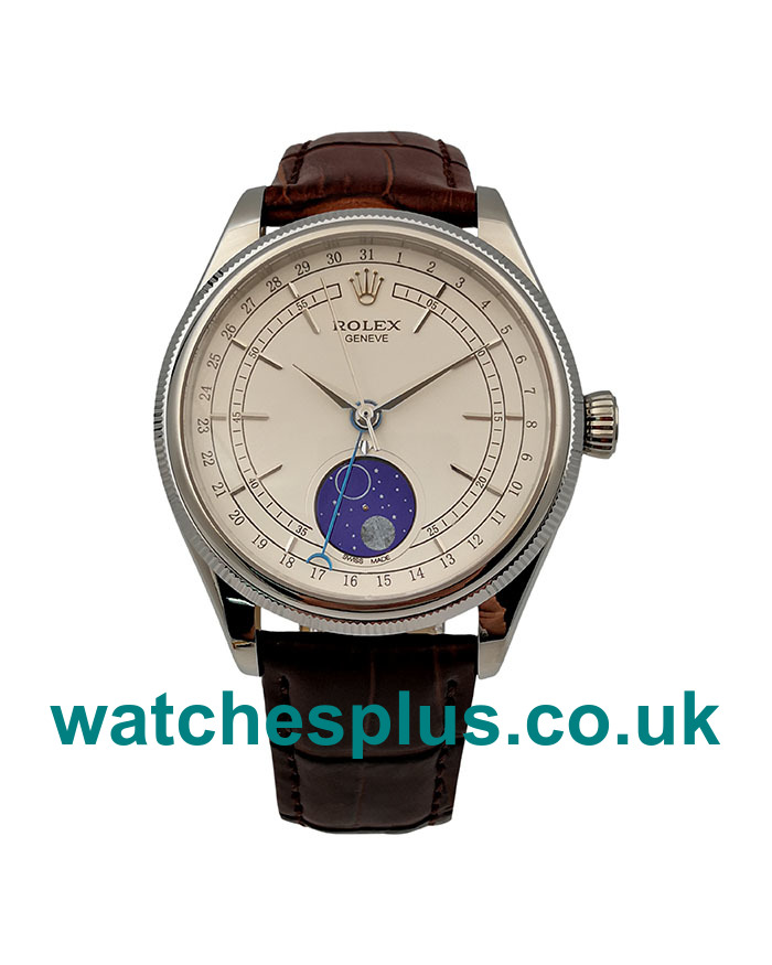 UK Luxury 39 MM Replica Rolex Cellini 50535 With White Dials Steel Cases Online