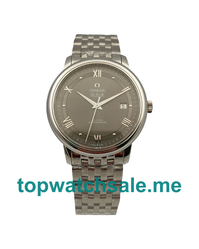 UK Top Swiss 39.5 MM Omega De Ville 424.10.40.20.06.001 Replica Watches With Gray Dials For Men