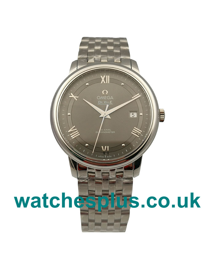 UK Top Swiss 39.5 MM Omega De Ville 424.10.40.20.06.001 Replica Watches With Gray Dials For Men