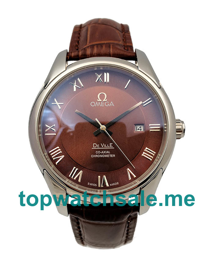 High Quality Omega De Ville Hour Vision 431.10.41.21.003 Fake Watches With Brown Dials For Men
