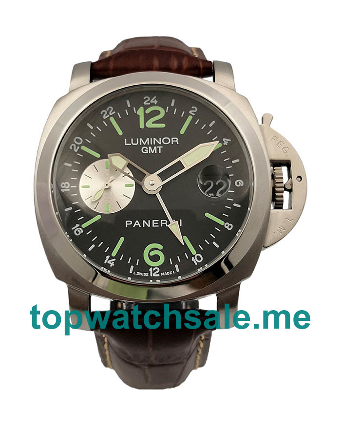 UK Swiss Made Replica Panerai Luminor GMT PAM00088 With Black Dials And Steel Cases For Men