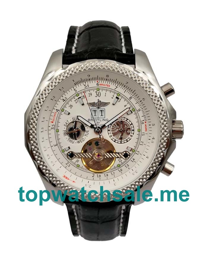 AAA Quality Breitling Bentley Mulliner Tourbillon Fake Watches With White Dials For Men