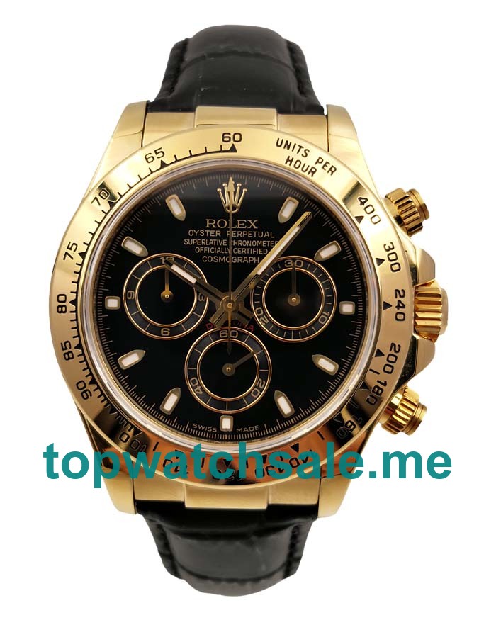 UK AAA Rolex Daytona 116508 Replica Watches With Black Dials For Men