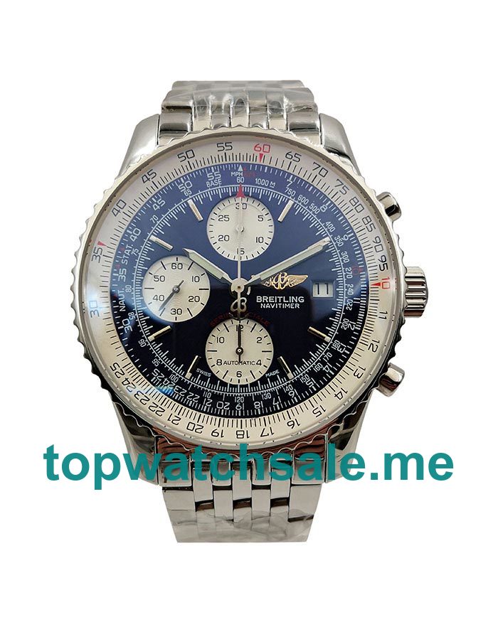 UK Luxury 1:1 Fake Breitling Navitimer A13324 With Blue Dials And Steel Cases For Men