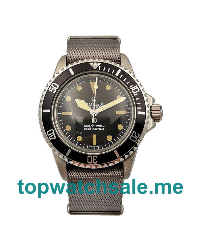 UK 40 MM Swiss Luxury Rolex Submariner 5517 Replica Watches With Black Dials For Sale