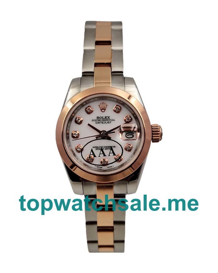 UK Swiss Made Rolex Lady-Datejust 179171 Replica Watches With Mother-Of-Pearl Dials For Women