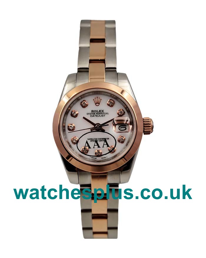 UK Swiss Made Rolex Lady-Datejust 179171 Replica Watches With Mother-Of-Pearl Dials For Women