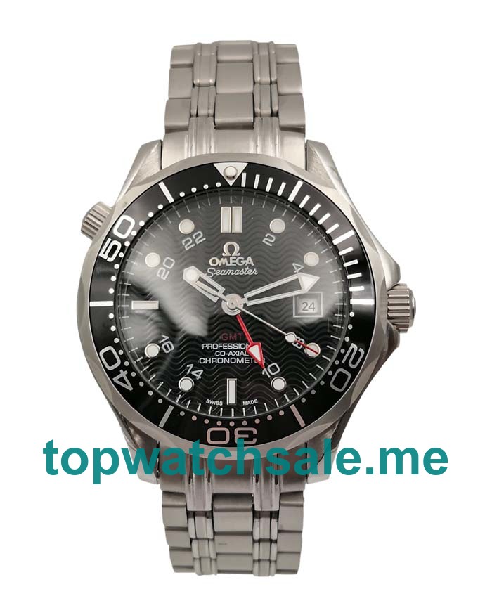 UK Perfect Replica Omega Seamaster 300 M GMT 2535.80.00 With Black Dials And Steel Cases For Sale