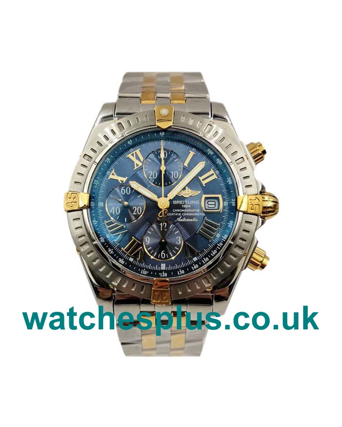 UK Swiss Made Breitling Chronomat Evolution B13356 Replica Watches With Blue Dials For Men